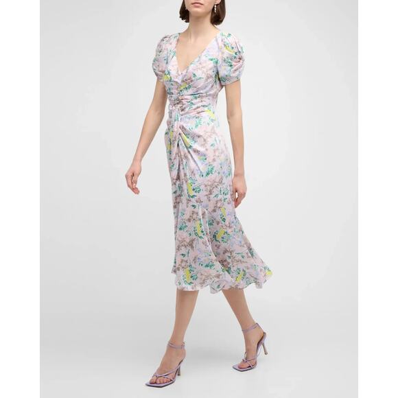 Cinq a Sept Light Washed Floral Dress, Multi, Size 10 0246 - Picture 6 of 6